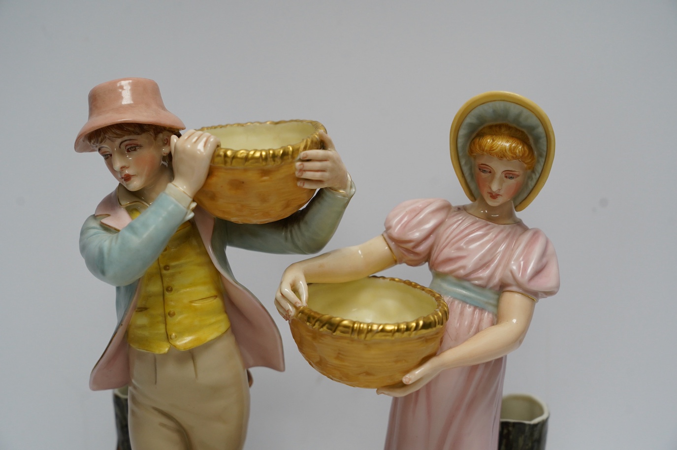 A pair of Victorian Worcester figures, shapes 880, 25.5cm. Condition - good